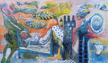 Malerei mit dem Titel "THE HIDDEN KING Pai…" von Dalma Dobisz, Original-Kunstwerk, Öl