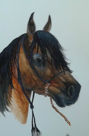 Painting titled "Sultan" by Janike Castonguay, Original Artwork, Watercolor