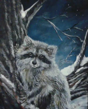 Painting titled "jeux nocturnes" by Janike Castonguay, Original Artwork, Acrylic