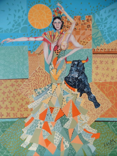 Peinture intitulée "Mujeres de estirpe" par David Alvarado Mora, Œuvre d'art originale, Acrylique Monté sur Panneau de bois