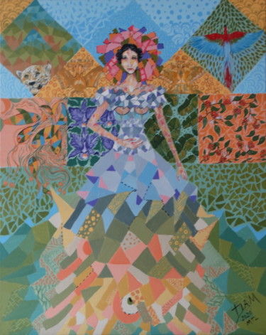 Peinture intitulée "Madre Tierra" par David Alvarado Mora, Œuvre d'art originale, Acrylique