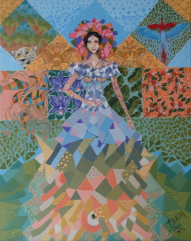 Madre Tierra Pittura intitolato "Madre Tierra" da David Alvarado Mora, Opera d'arte originale, Acrilico