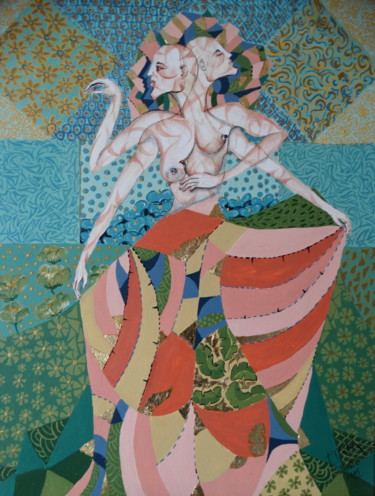 Peinture intitulée "La danza del viento" par David Alvarado Mora, Œuvre d'art originale, Acrylique