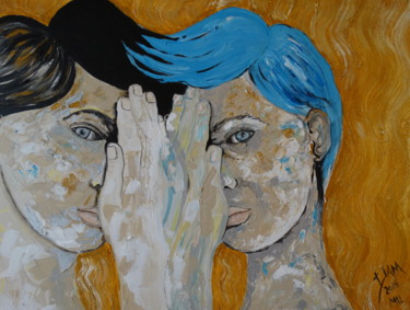 Peinture intitulée "Almas gemelas" par David Alvarado Mora, Œuvre d'art originale, Acrylique