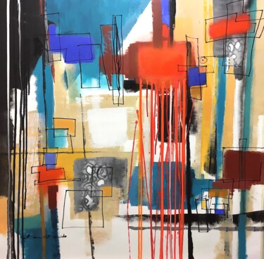 Картина под названием "Abstraction complém…" - Dam Domido, Подлинное произведение искусства, Акрил