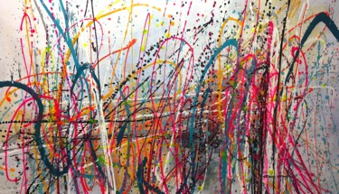Malerei mit dem Titel "Colorful explosion" von Dam Domido, Original-Kunstwerk, Acryl