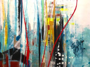 Pintura intitulada "Abstraction urbaine…" por Dam Domido, Obras de arte originais, Acrílico