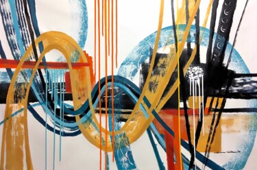 Painting titled "Highways interchang…" by Dam Domido, Original Artwork, Acrylic