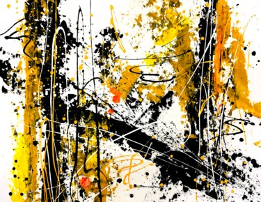 Pittura intitolato "Yellow dripping" da Dam Domido, Opera d'arte originale, Acrilico