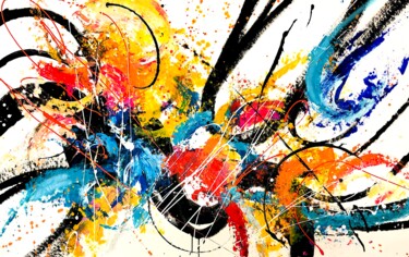 Pintura intitulada "Tagg multicolore" por Dam Domido, Obras de arte originais, Acrílico