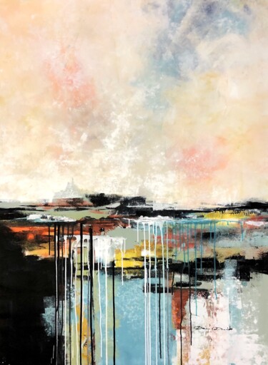 Pittura intitolato "Paysage semi abstra…" da Dam Domido, Opera d'arte originale, Acrilico