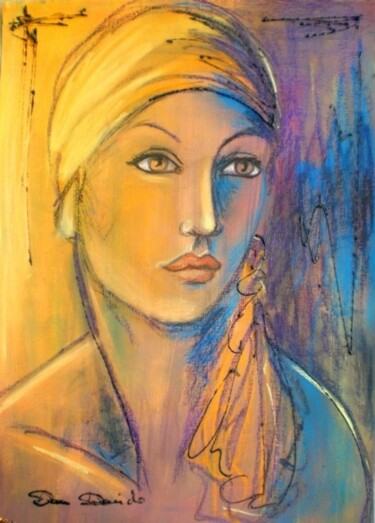 "Portrait au turban…" başlıklı Tablo Dam Domido tarafından, Orijinal sanat, Petrol