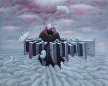 Картина под названием "Pianist" - Dam Tung, Подлинное произведение искусства, Масло
