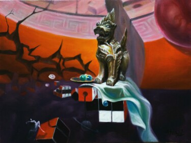 Картина под названием "still life" - Dam Tung, Подлинное произведение искусства, Масло