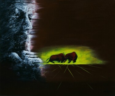 Painting titled "fight" by Dam Tung, Original Artwork, Acrylic