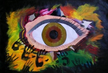 Peinture intitulée "Oeil" par Damayanti, Œuvre d'art originale