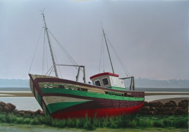 Painting titled "BAIE DE SOMME" by Alain Dambès, Original Artwork, Oil