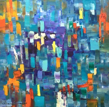 Pintura titulada "Blue sky full colors" por Dam Domido, Obra de arte original, Oleo Montado en Bastidor de camilla de madera