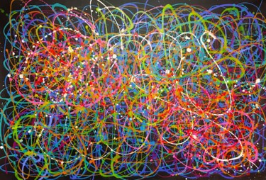 Malerei mit dem Titel "Chakra's colors" von Dam Domido, Original-Kunstwerk, Acryl