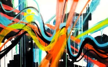 Schilderij getiteld "Urban graff" door Dam Domido, Origineel Kunstwerk, Graffiti