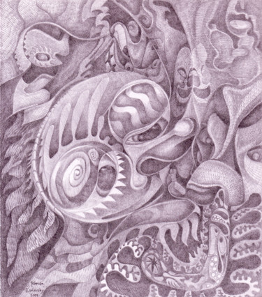 Dibujo titulada "Soñar despierto" por Damian Ignacio Eselevsky Esell, Obra de arte original, Lápiz