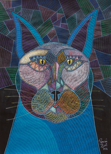 Pintura titulada "Gato o Perro" por Damian Ignacio Eselevsky Esell, Obra de arte original, Acrílico