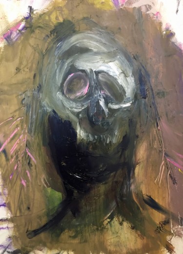 Painting titled "Death as a cover" by Damian Gomes, Original Artwork, Oil