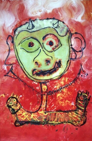 Painting titled "michałek" by Damian Kozaryn, Original Artwork, Acrylic