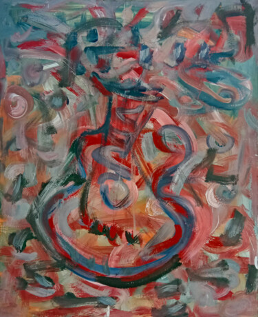 Painting titled "guitar painting" by Damian Kozaryn, Original Artwork, Acrylic