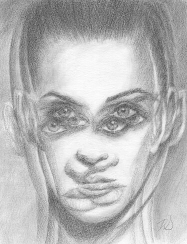 Drawing titled "Blurred beauty lines" by Damian Smith, Original Artwork, Graphite