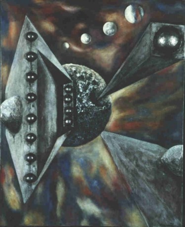 Pintura titulada "Ataque a la Tierra" por Damian Suarez Ioshi, Obra de arte original