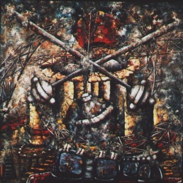 Pintura titulada ""Tecnologia Destruc…" por Damian Suarez Ioshi, Obra de arte original
