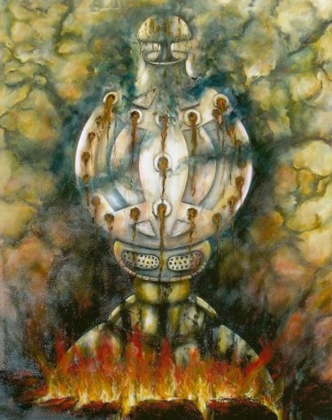 Pintura titulada ""La Ultima Nave"" por Damian Suarez Ioshi, Obra de arte original
