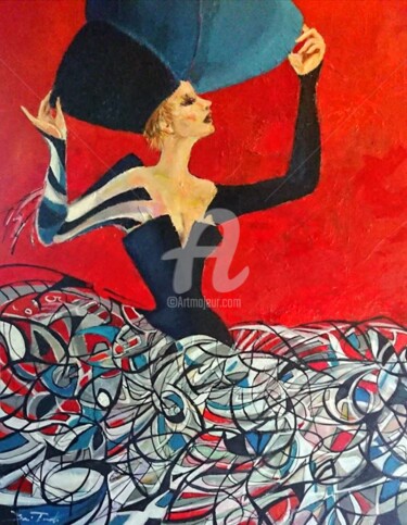 Painting titled "Extravagance" by Damian Tirado, Original Artwork, Acrylic