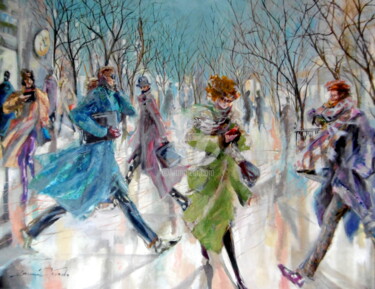 Pintura intitulada "Boulevard Stalingrad" por Damian Tirado, Obras de arte originais, Óleo