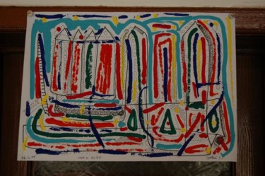 Pittura intitolato "Case di Klee" da Damiano Gulluni Artstudio, Opera d'arte originale