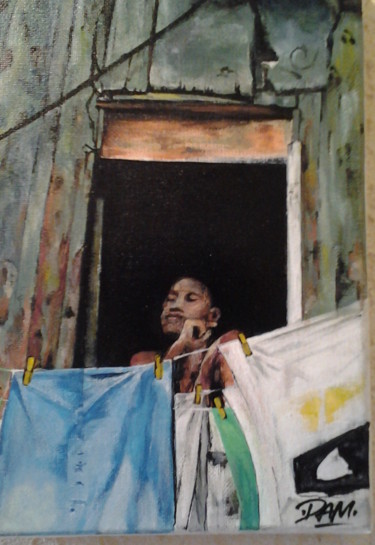 Pintura titulada "Favela" por Dam, Obra de arte original