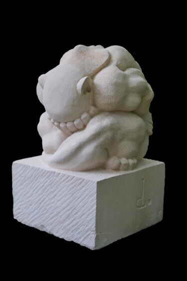 Sculptuur getiteld "BOUDDHA" door Damien Berger, Origineel Kunstwerk, Steen