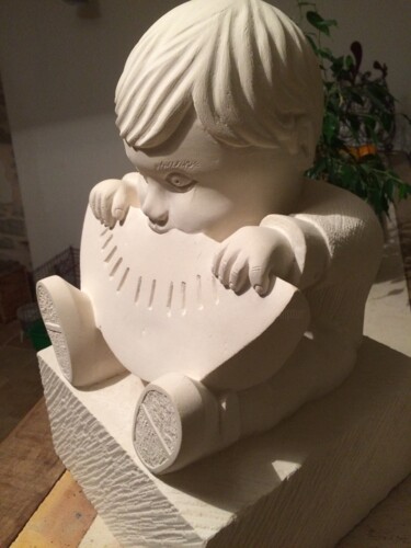 Skulptur mit dem Titel "Gourmandise" von Damien Berger, Original-Kunstwerk, Stein