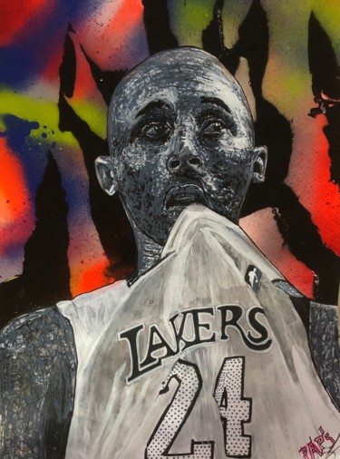 Painting titled "Black mamba" by Pap'S, Original Artwork, Spray paint