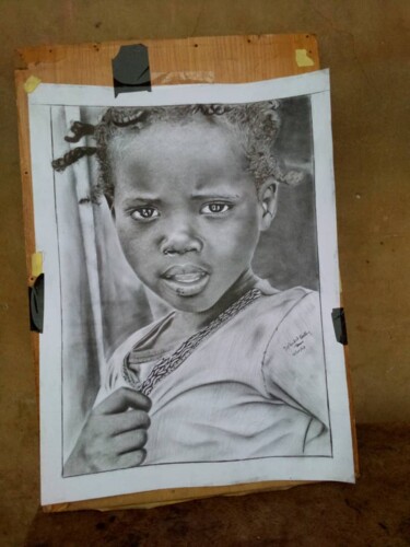 Dessin intitulée "The requesting child" par Stephen Oyerinade, Œuvre d'art originale, Crayon