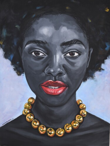 Schilderij getiteld "Black pride 4" door Damola Ayegbayo, Origineel Kunstwerk, Acryl