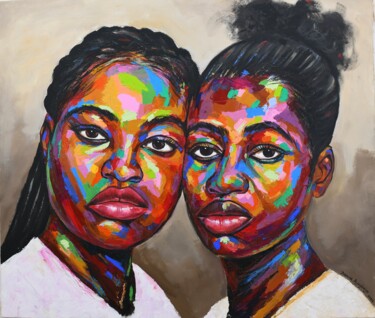 Malerei mit dem Titel "Unconditional love 2" von Damola Ayegbayo, Original-Kunstwerk, Acryl