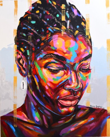 Картина под названием "State of mind 7" - Damola Ayegbayo, Подлинное произведение искусства, Акрил
