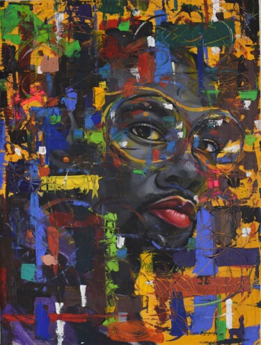 Painting titled "Whispers of the sou…" by Damola Ayegbayo, Original Artwork, Acrylic