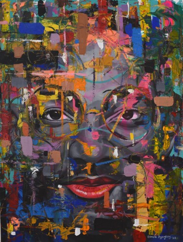 Картина под названием "Whispers of the soul" - Damola Ayegbayo, Подлинное произведение искусства, Акрил