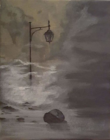 Painting titled "Brouillard" by Damien Gauthier, Original Artwork, Acrylic