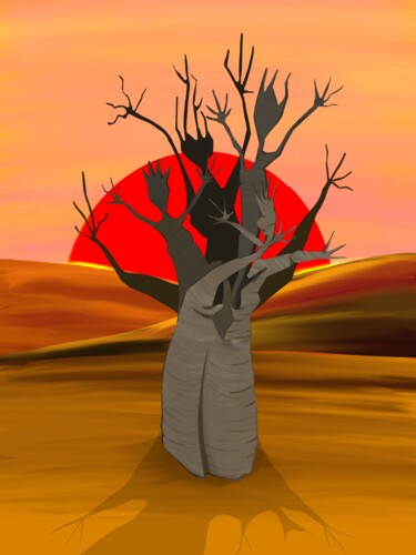 Digitale Kunst getiteld "Baobab" door Davide Angelo Muscarella, Origineel Kunstwerk, 2D Digital Work