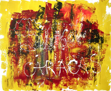 Malerei mit dem Titel "Sunset Caracas" von Dan Art, Original-Kunstwerk, Acryl