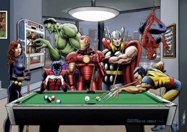 Grafika cyfrowa / sztuka generowana cyfrowo zatytułowany „Marvel Superheroes…” autorstwa D Dan Avenell, Oryginalna praca, Ma…